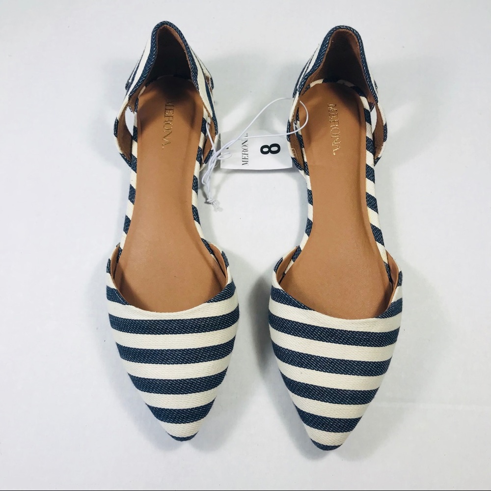 Merona navy stripe flat shoes